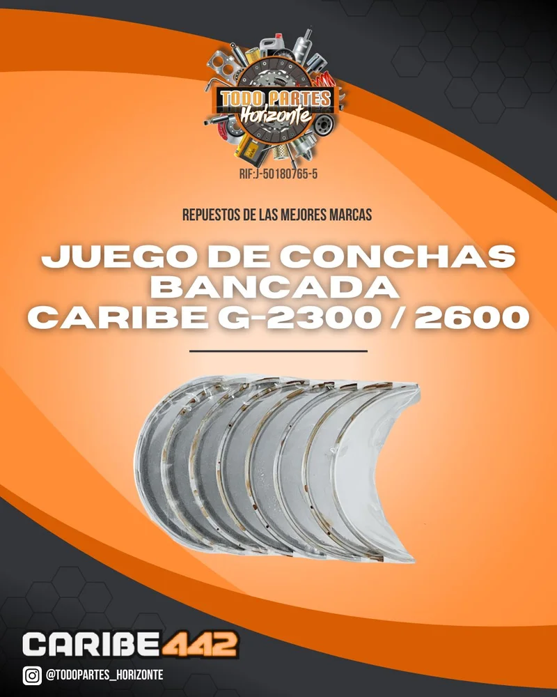 Juego De Conchas Bancada Caribe 2300/ 2600